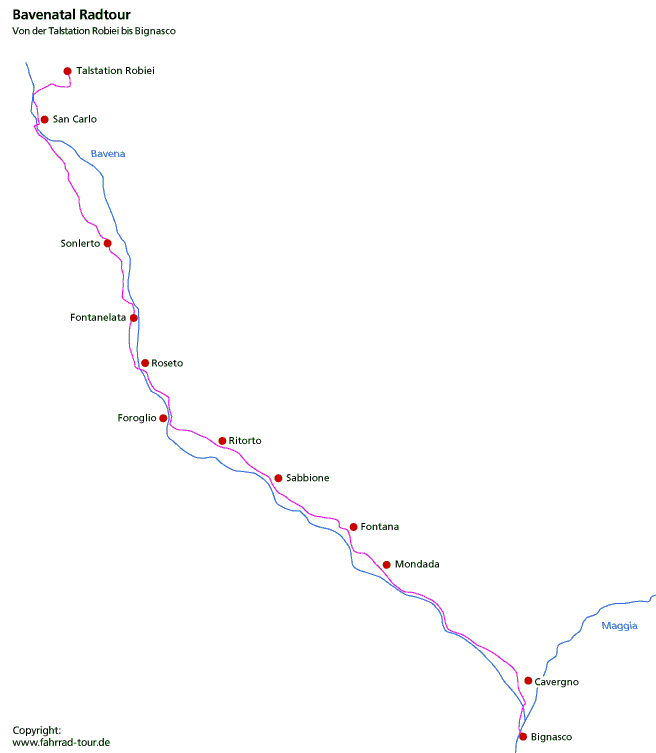 Radweg-Karte Bavenatal