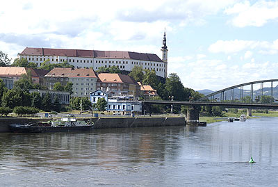 Blick von der Elbe auf Decin