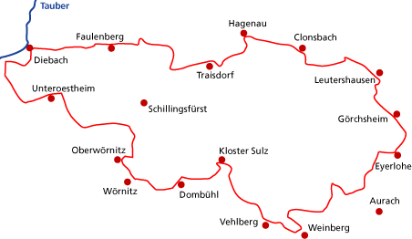 Radwegbeschreibung: Radwege der Frankenhöhe, Altmühlradweg