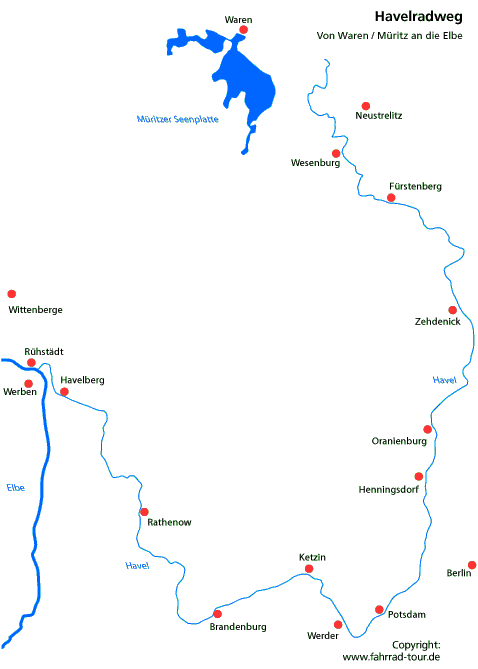 Karte JHavelradweg