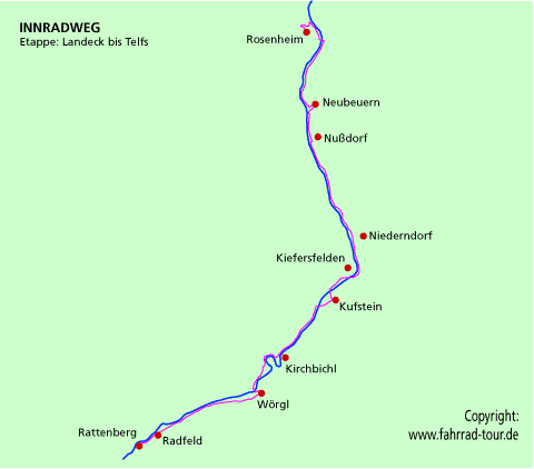 Innradweg: Fahrradtouren im Inntal interaktiv planen