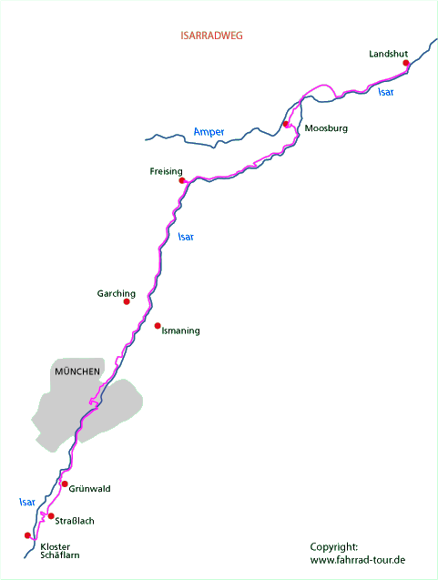 Isarradweg von München bis Landshut