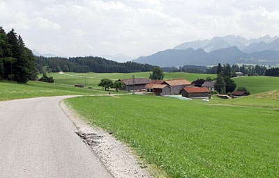 Bodensee-K&ouml;nigseeradweg: In Oberdolden gehts bergab