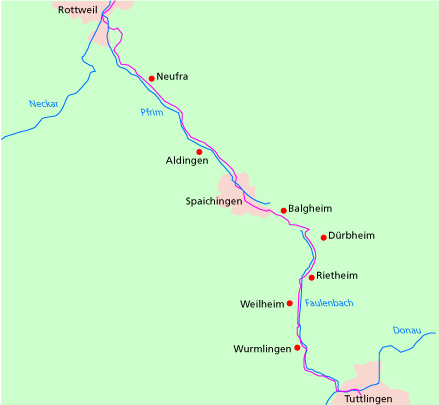 Karte Rottweil Spaichingen Tuttlingen