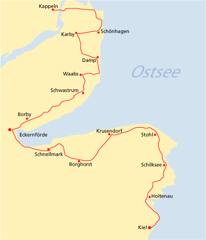 Ostseeküstenradweg: Karte Etappe 2