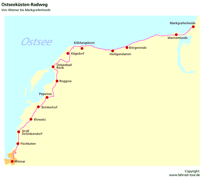 Ostseeküstenradweg: Karte Etappe 1
