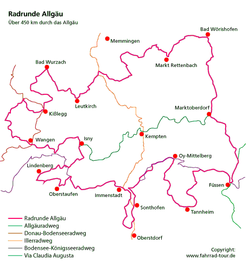 Karte Illerradweg Ganz
