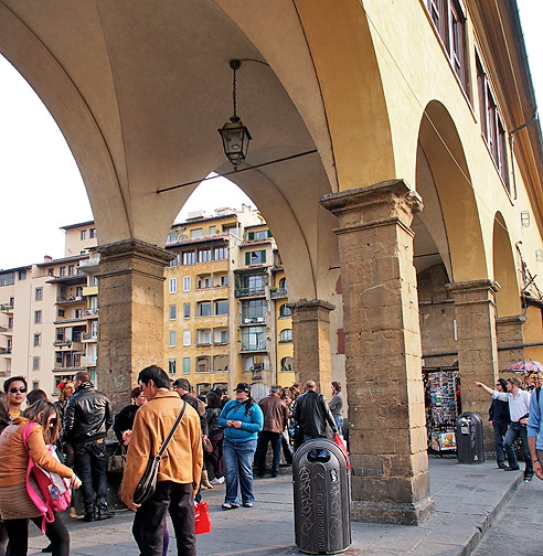 Blick auf die Uffizien und den Palazzo Vecchio