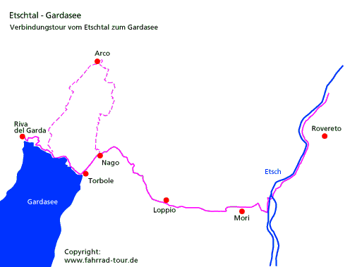 Karte Via Claudia Augusta