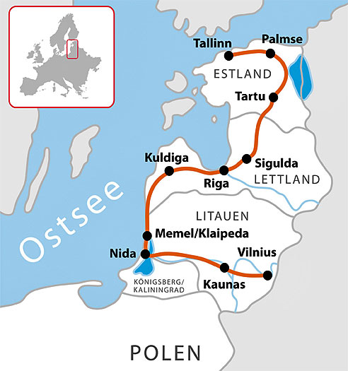 Karte Große Baltikumreise