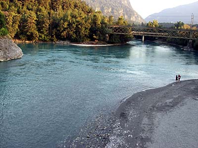 Zusammenfluss der beiden "Rheine"