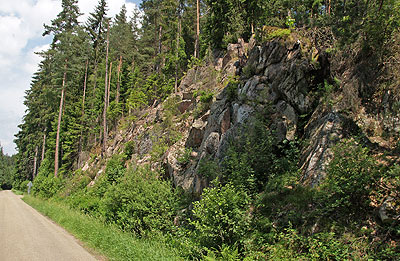 Felswände und Wald