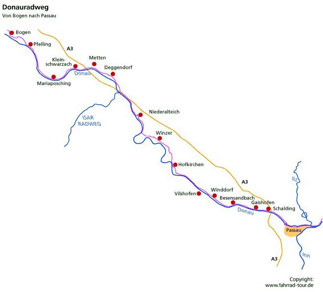 Donauradweg 6. Etappe: Bogen bis Passau Donauradweg 6. Etappe: Bogen bis Passau