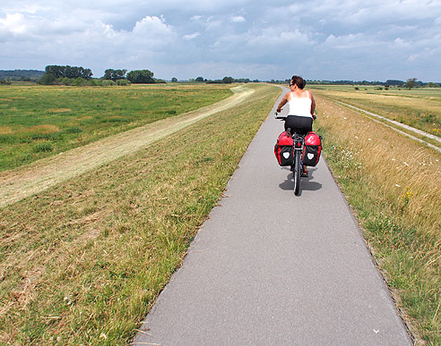 Radweg auf dem Damm