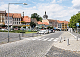 Am dreieckigen Stadtplatz in Roudnice