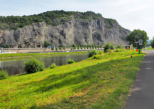 Felswand in Usti nab Labem an der Elbe