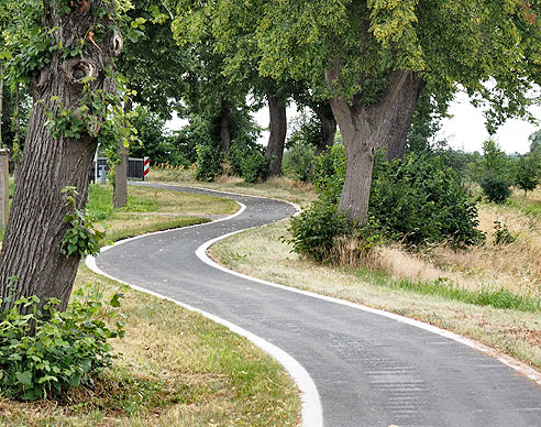 Radweg ist richtig eingepasst