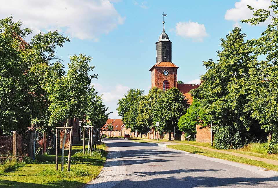 Die Ortsmitte von Rühstädt