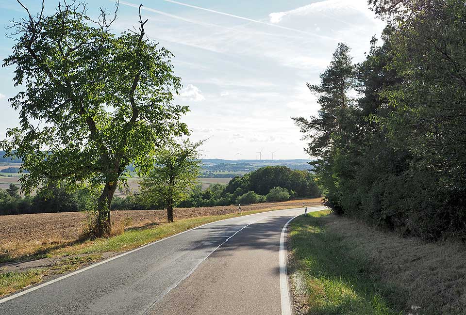 Ruhiger Radweg auf Lokalstraße