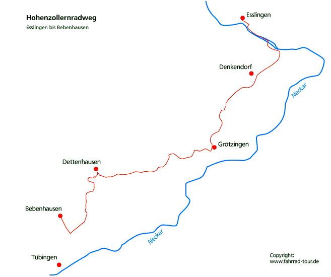 Karte Hohenzollernradweg