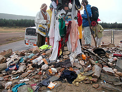 Unsere Pilgersteine am Cruz de Ferro