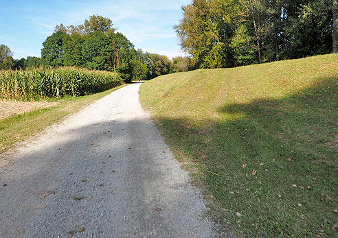 Geschotterter Radweg an der Isar