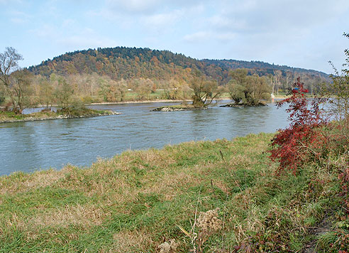 Zusammenfluss von Isar und Donau