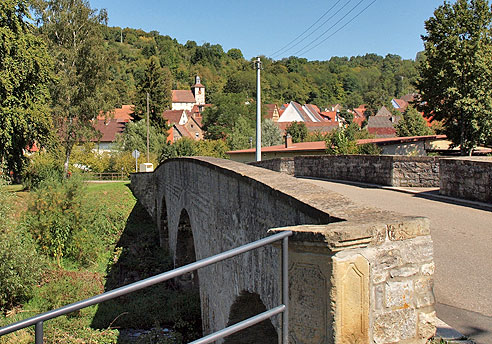 Radweg direkt an der Jagst