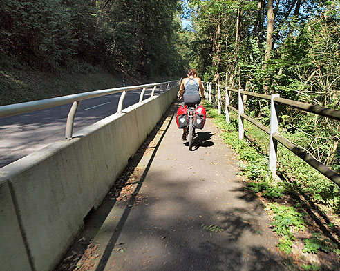 Abgetrennte Fahrradspur