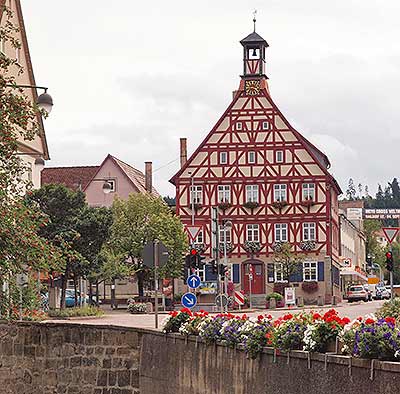 Fachwerk-Rathaus in Gaildorf
