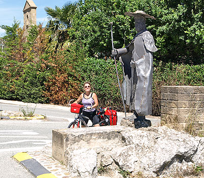 Pilgerfigur in Puenta de la Reina