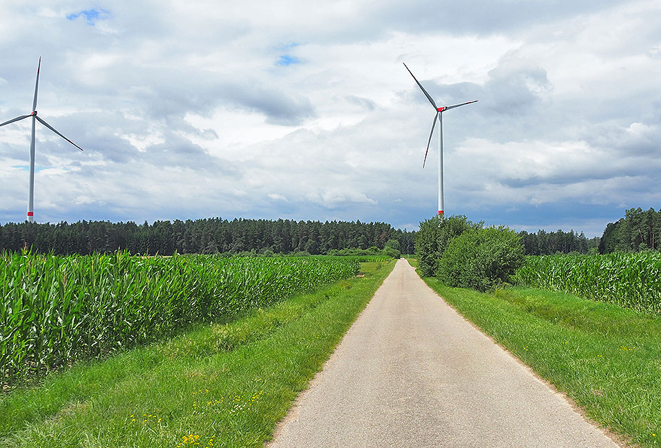 Windräder oberhalb von Burg