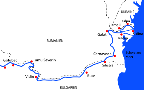 Donauradweg zwischen Belgrad und Schwarzem Meer