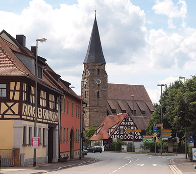 Radfahren auf dem Mainradweg Ortsmitte in Breitengüßbach