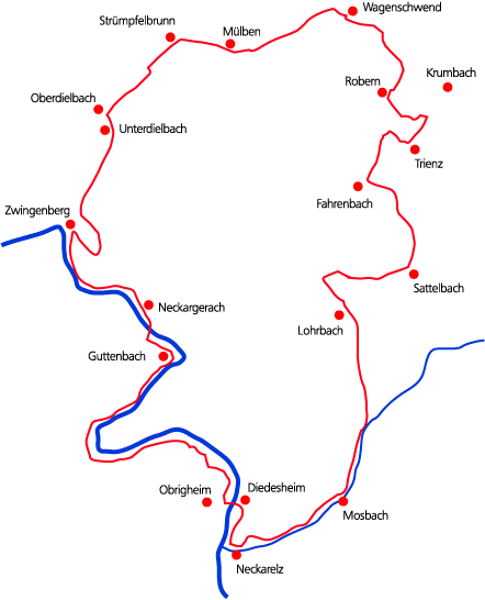 Karte Odenwald
