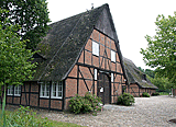 Reetgedeckter Bauernhof im Museum