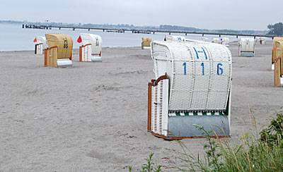 Ostseeküstenradweg: Strandkörbe in Großenbrode