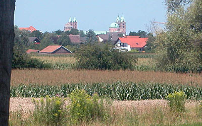 Rheintalradweg: Blick auf Speyer