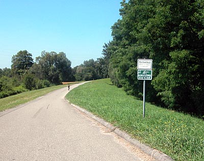 Rheintalradweg: Abzweigung nach Germersheim