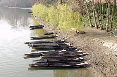 Rheinradweg: Fischerkähne in der Sauer