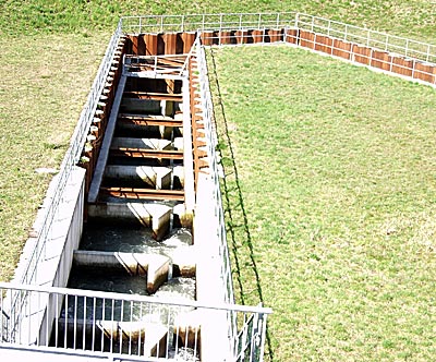 Rheinradweg: Eine Fischtreppe