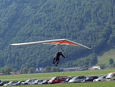 Drachenflieger bei der Landung