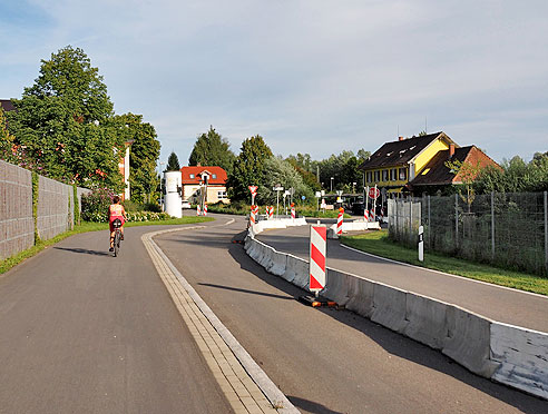 Neue Streckenführung des Bodenseeradweges bei Reichenau