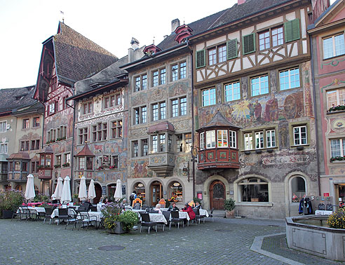 Bemalte Fachwerkhäuser in Stein am Rhein