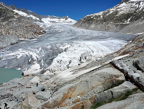 Rhonegletscher beim Hotel Belvedere nahe dem Furkapass