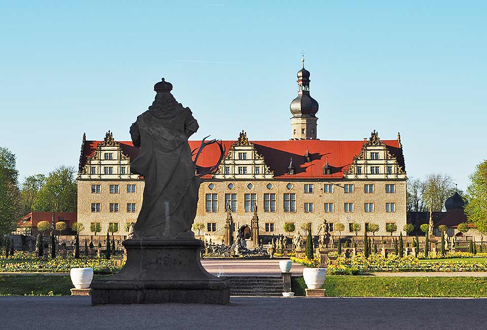 Blick in den Schlosspark in Weikersheim