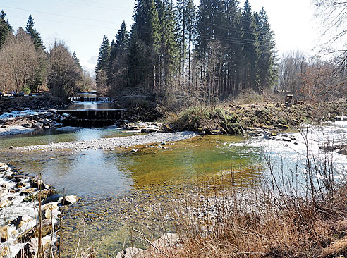 Zusammenfluss der drei Quellflüsse zur Iller
