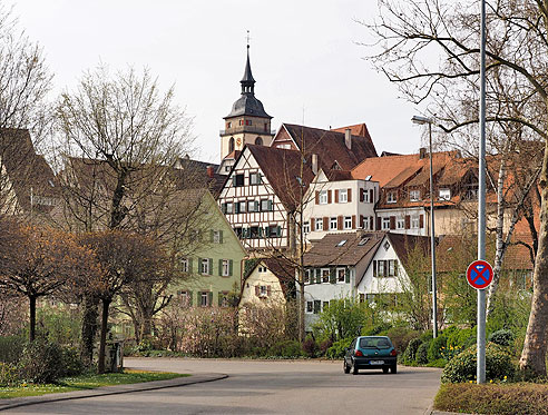 Blick auf die historische Stadtmitte von Bietigheim