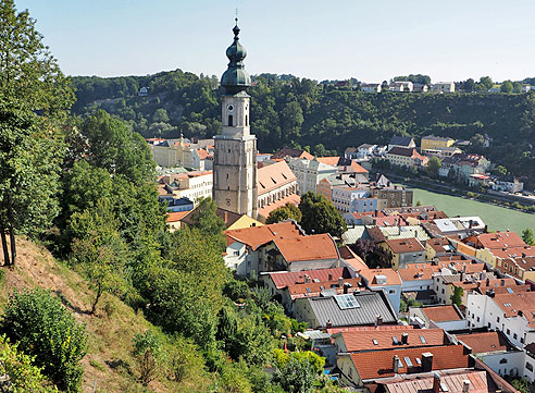 Blick auf die Altstadt von Burghausen