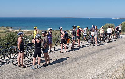 Radfahren in der Türkei: Kleine Pause mit Seeblick